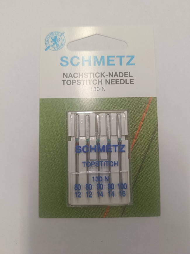 Иглы Schmetz 130N TopStitch №80-100 для отстрачивания  и вышивки, по 5шт., шт