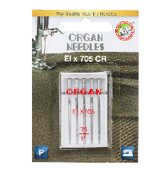 Иглы ORGAN ELx705, CR 5/№75 для оверловов и распошивальных маших 5шт, Тайвань